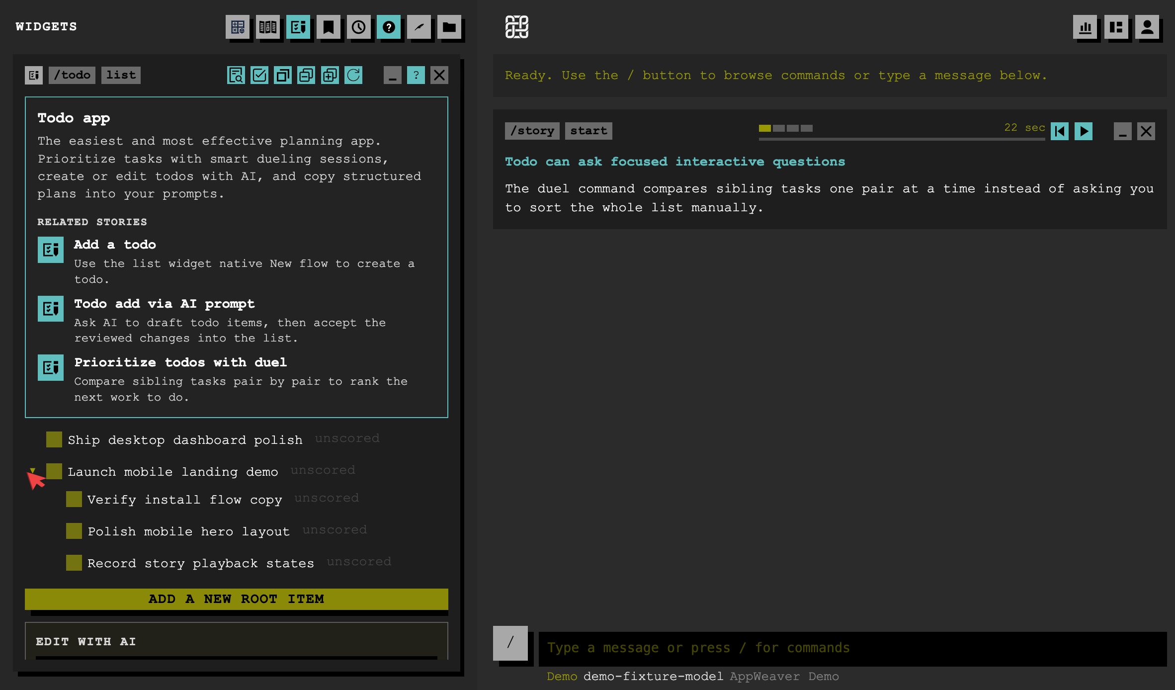Todo app screenshot